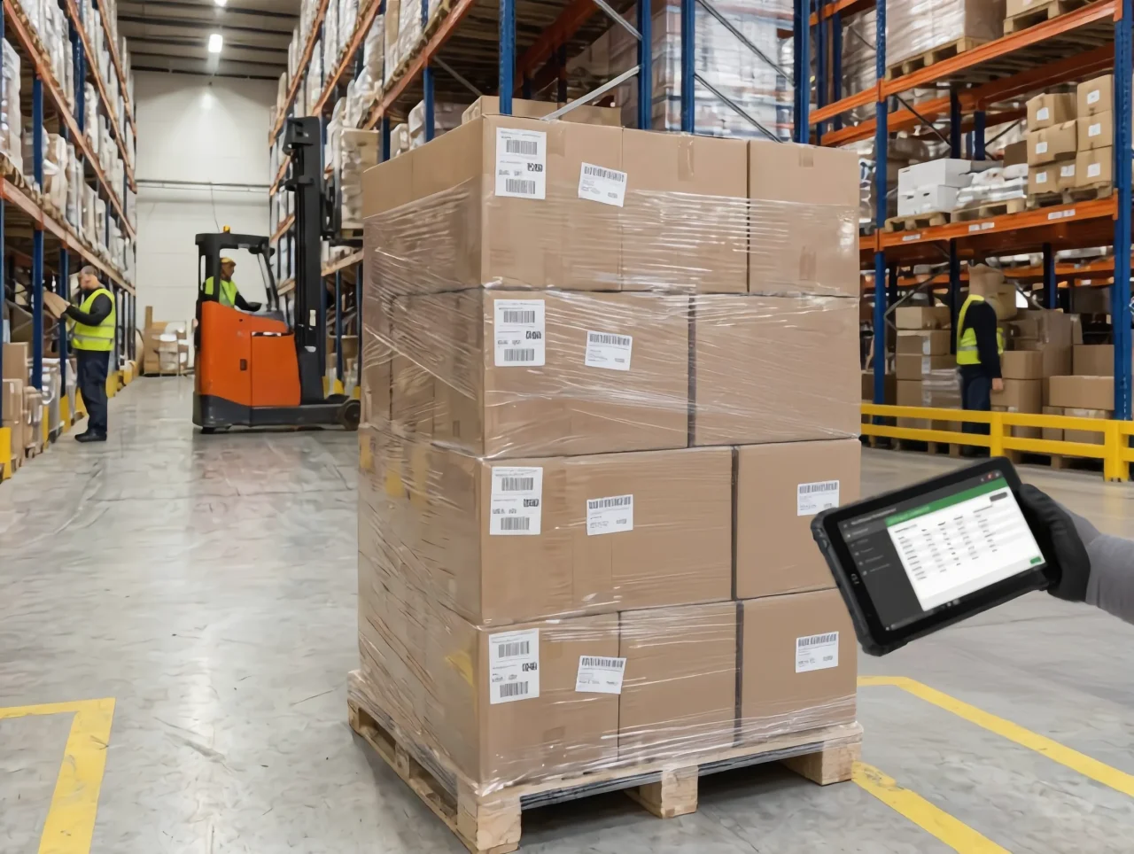 Contrôle et traçabilité d’une palette en logistique industrielle via système WMS