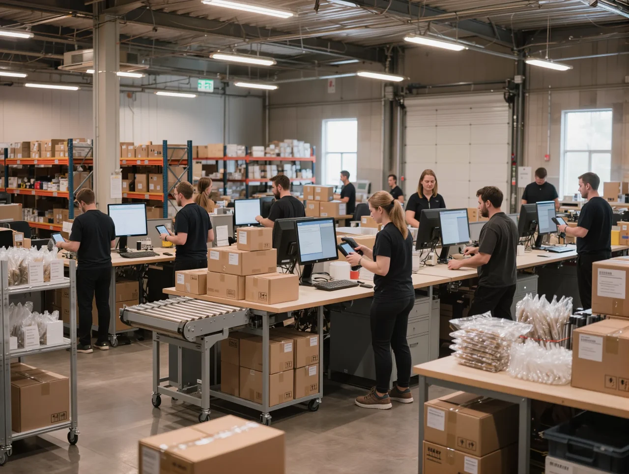 Préparation de commandes retail omnicanal en entrepôt logistique